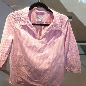 Gingham 3/4 sleeve shirt